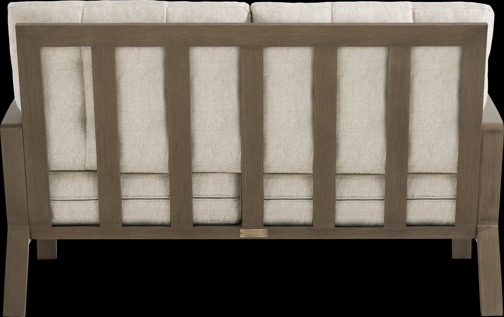 Torio Brown Outdoor Loveseat with Malt Cushions - Thumbnail - Image 3