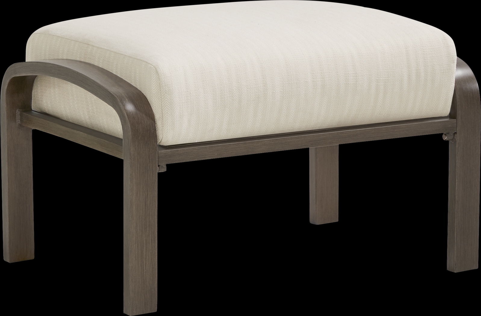 Torio Brown Outdoor Ottoman with Oatmeal Cushion - Thumbnail - Image 1