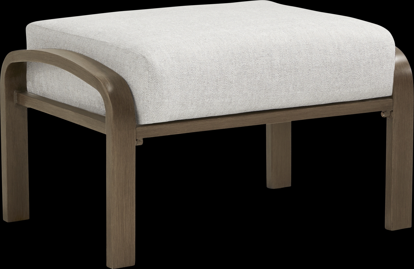 Torio Brown Outdoor Ottoman with Silk-Colored Cushion - Thumbnail - Image 1