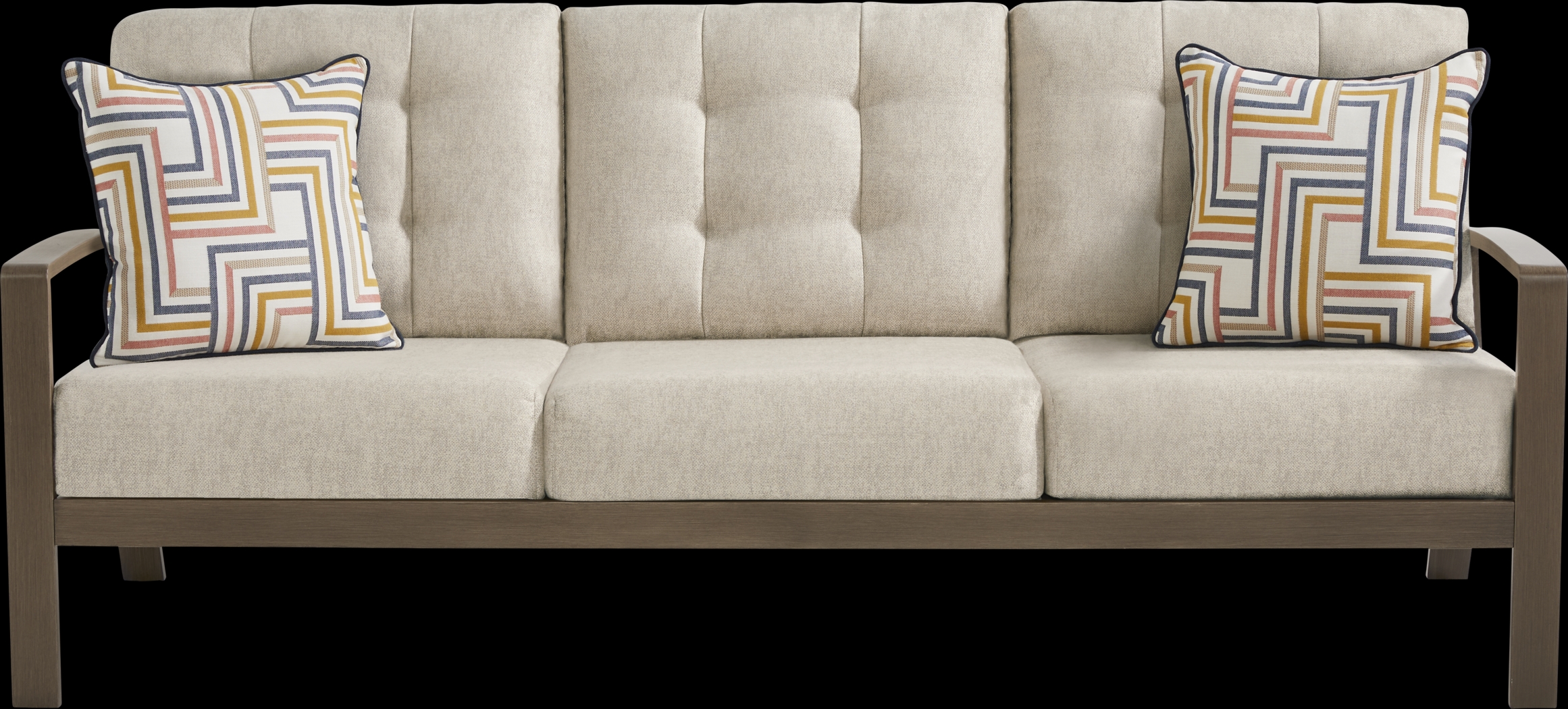 Torio Brown 5 Pc Outdoor Sofa Seating Set with Malt Cushions - Thumbnail - Image 2