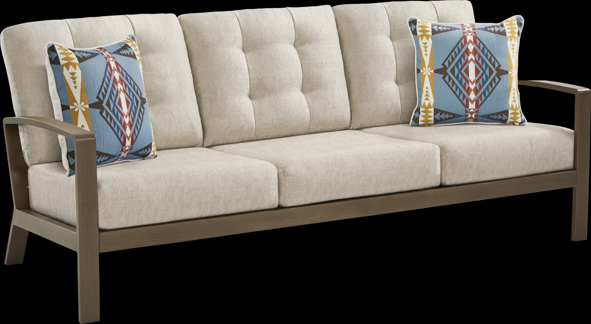 Torio Brown 5 Pc Outdoor Sofa Seating Set with Malt Cushions - Thumbnail - Image 3