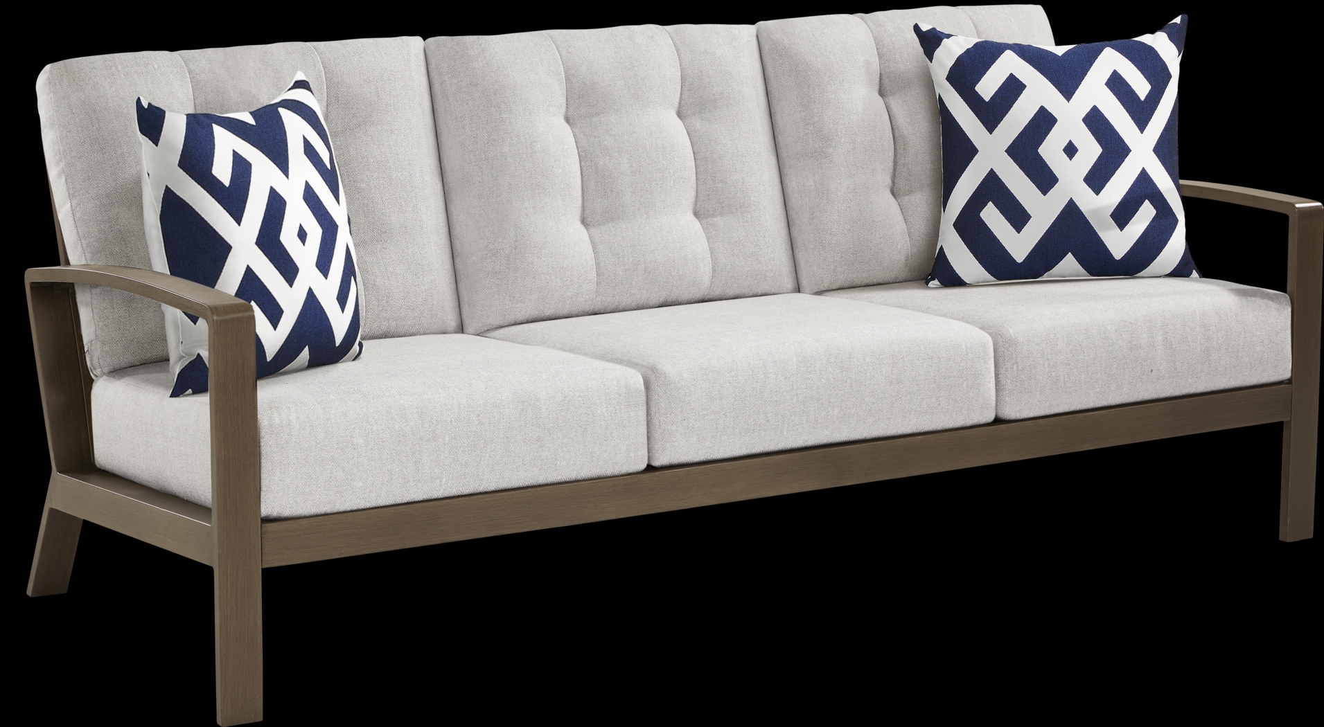 Torio Brown Outdoor Sofa with Silk-Colored Cushions - Thumbnail - Image 2