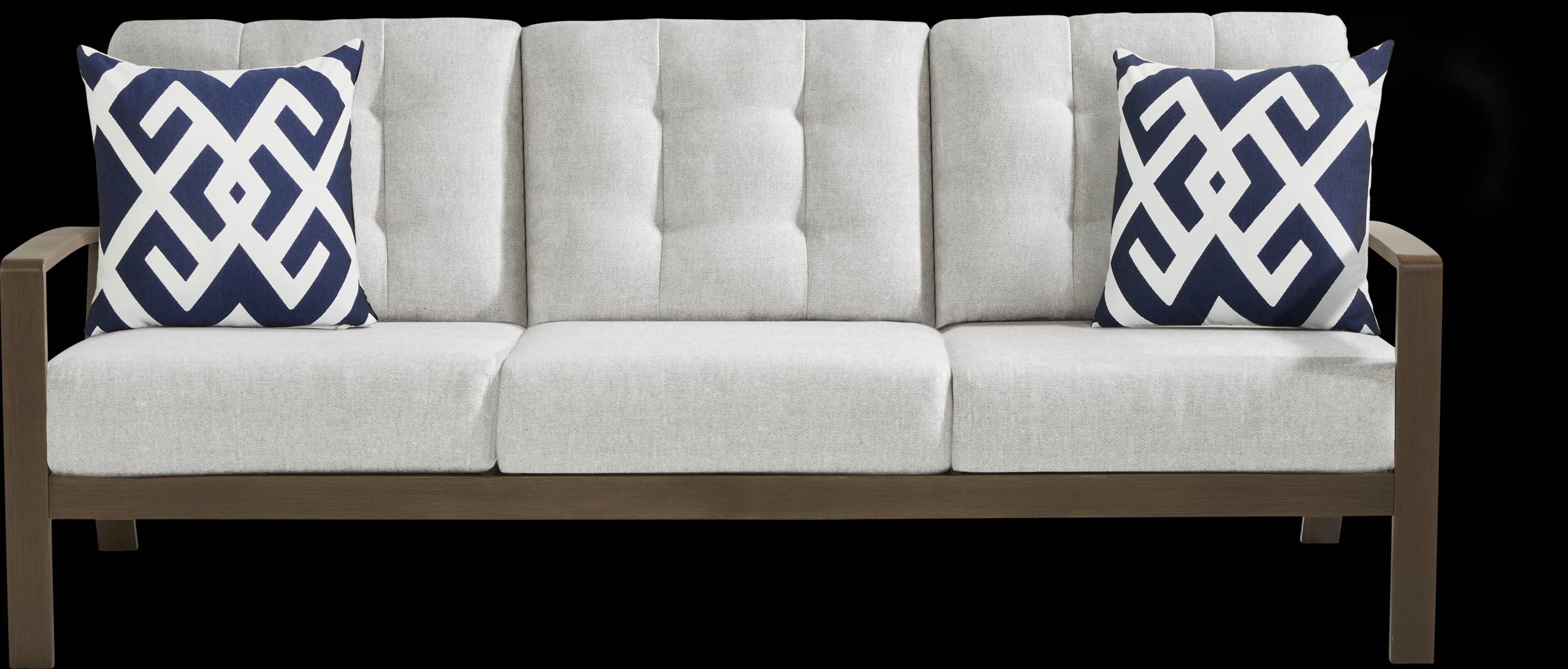 Torio Brown Outdoor Sofa with Silk-Colored Cushions - Thumbnail - Image 1