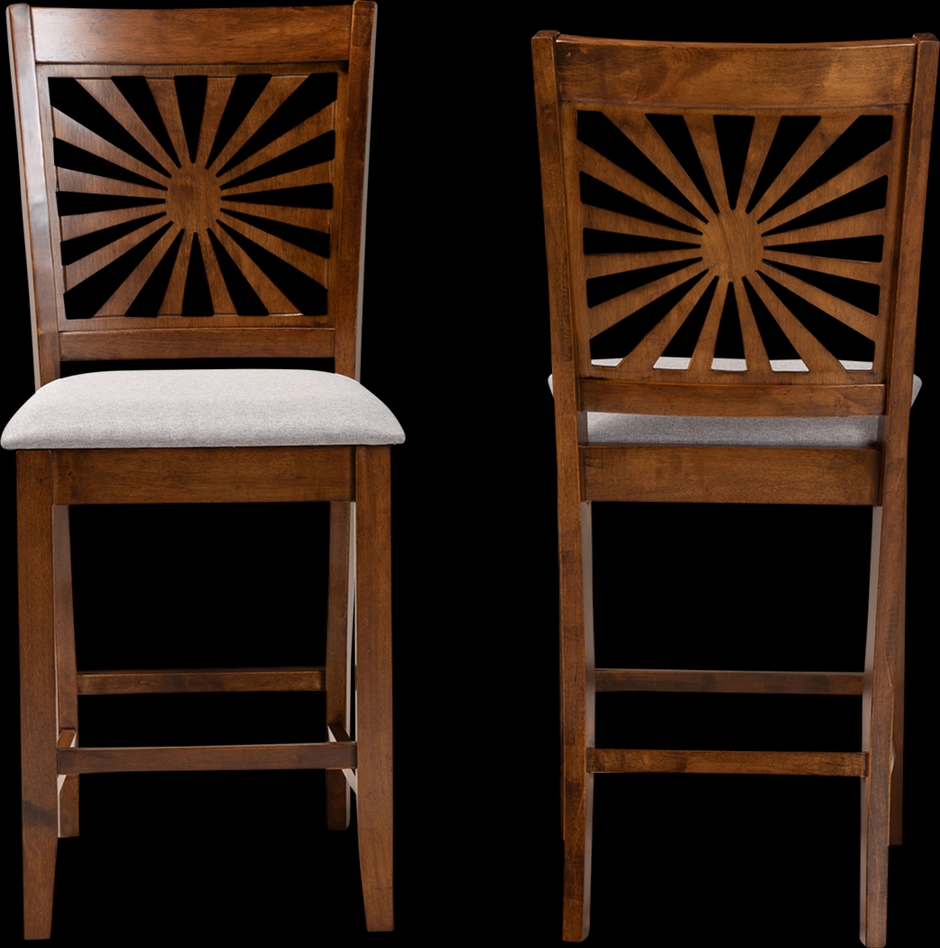Torkelson Walnut Brown Counter Stool, Set of 2 - Thumbnail - Image 3