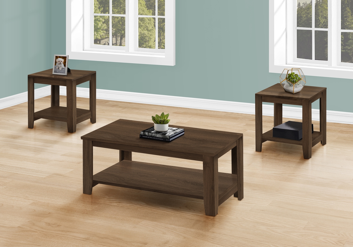Torlage Dark Brown 3pc Table Set - Thumbnail - Image 2