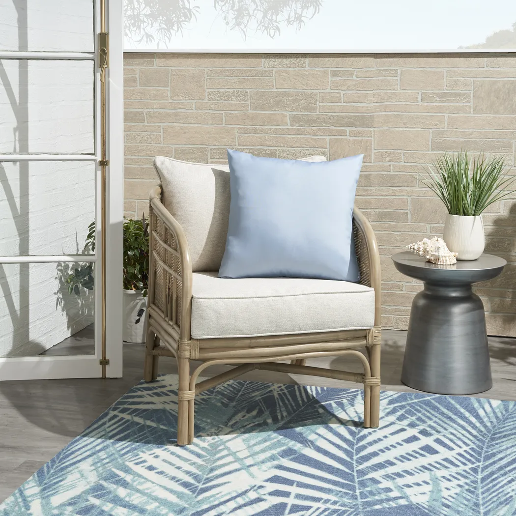 Torlana Light Blue Indoor/Outdoor Accent Pillow - Thumbnail - Image 3