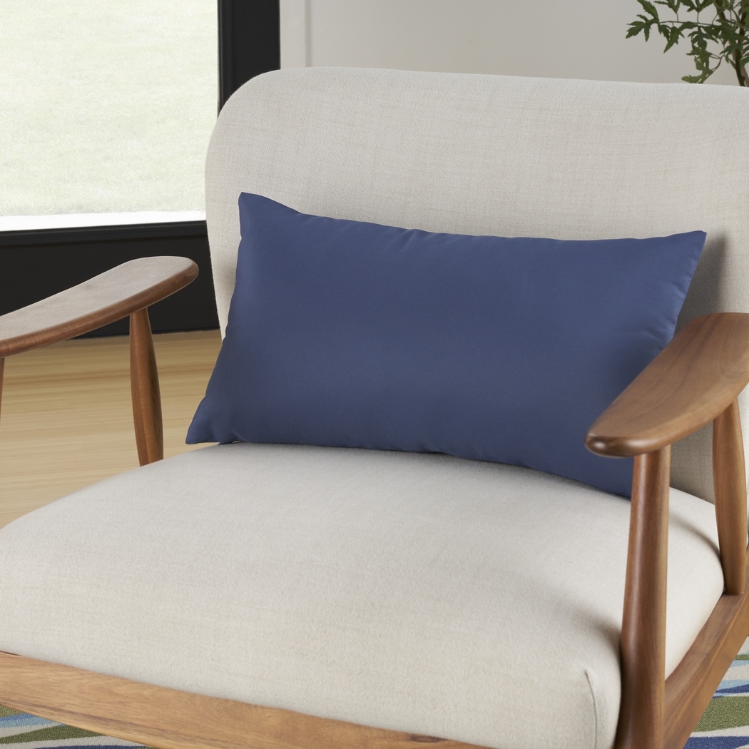 Torlana Navy Indoor/Outdoor Lumbar Pillow - Thumbnail - Image 4