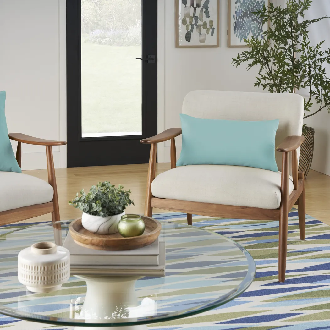 Torlana Turquoise Indoor/Outdoor Lumbar Pillow - Thumbnail - Image 2