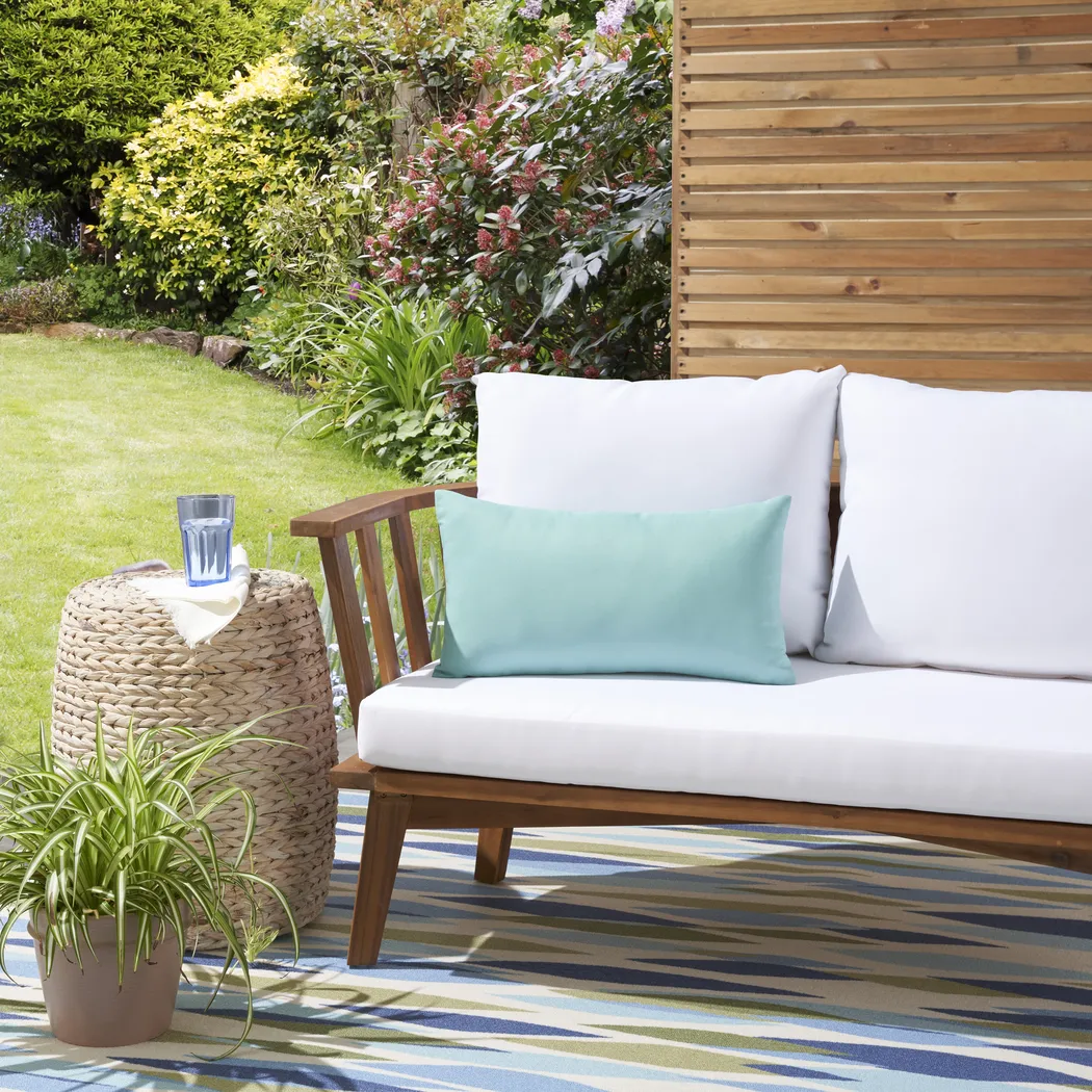 Torlana Turquoise Indoor/Outdoor Lumbar Pillow - Thumbnail - Image 4