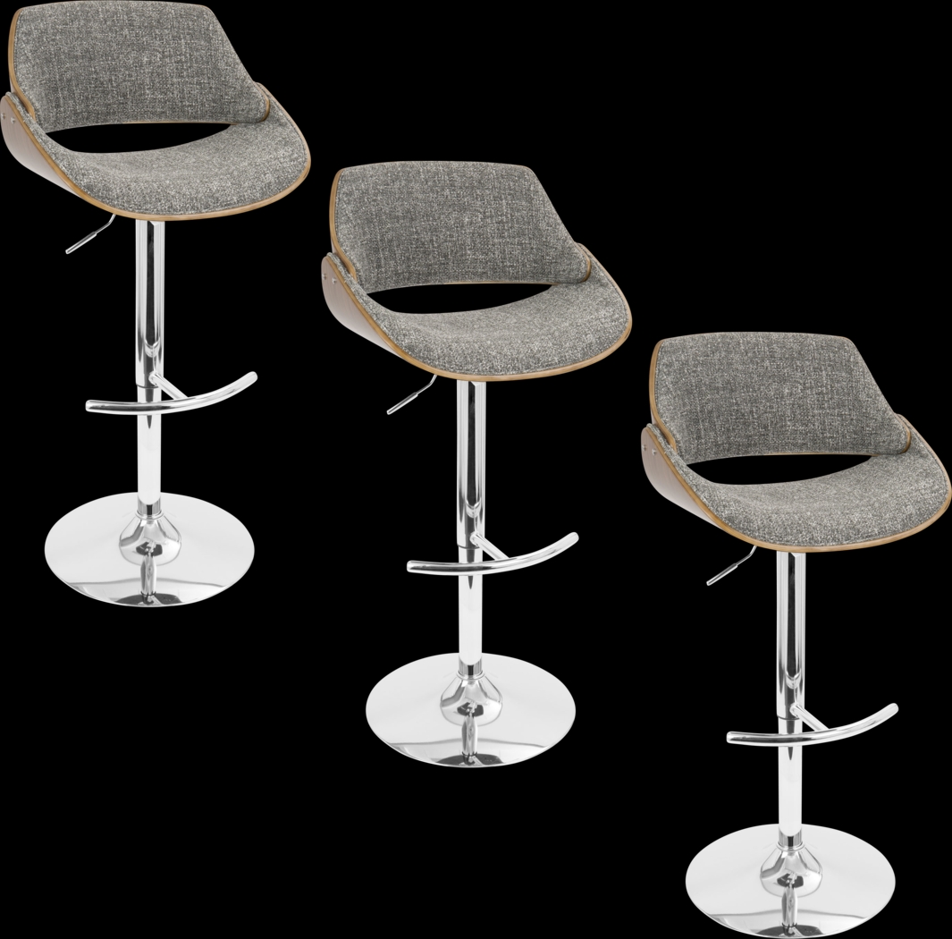 Torlina Gray Adjustable Swivel Barstool, Set of 3 - Thumbnail - Image 1