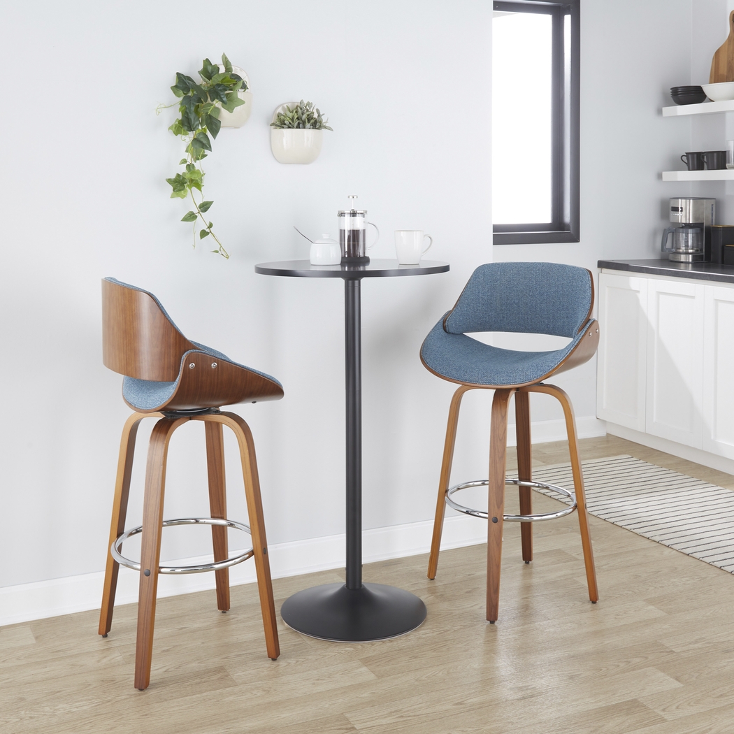 Torlina II Blue Swivel Barstool, Set of 2 - Thumbnail - Image 5