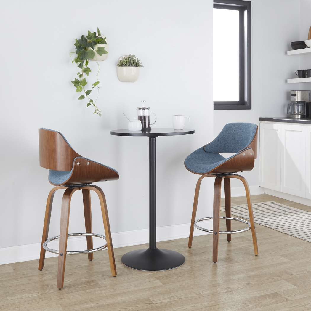 Torlina II Blue Swivel Counter Height Stool, Set of 2 - Thumbnail - Image 2