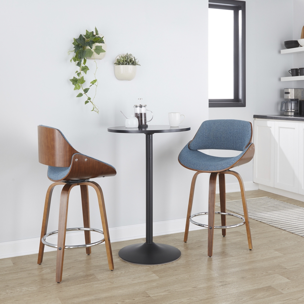 Torlina II Blue Swivel Counter Height Stool, Set of 2 - Thumbnail - Image 3