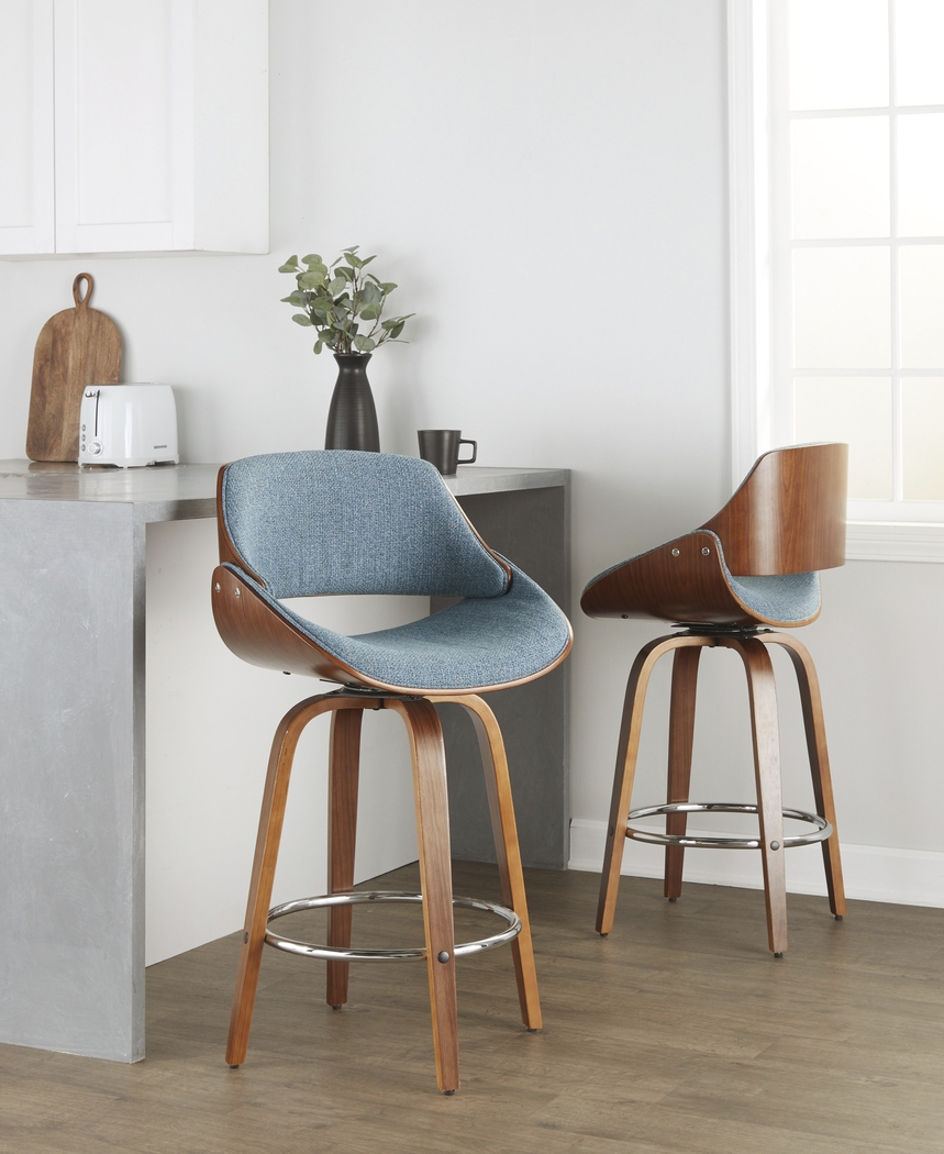 Torlina II Blue Swivel Counter Height Stool, Set of 2 - Thumbnail - Image 5