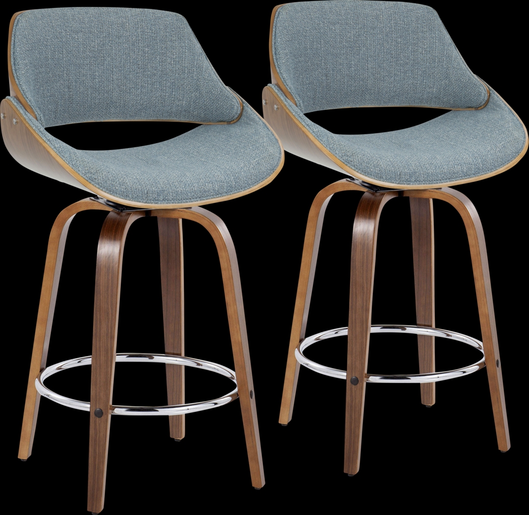 Torlina II Blue Swivel Counter Height Stool, Set of 2 - Thumbnail - Image 1