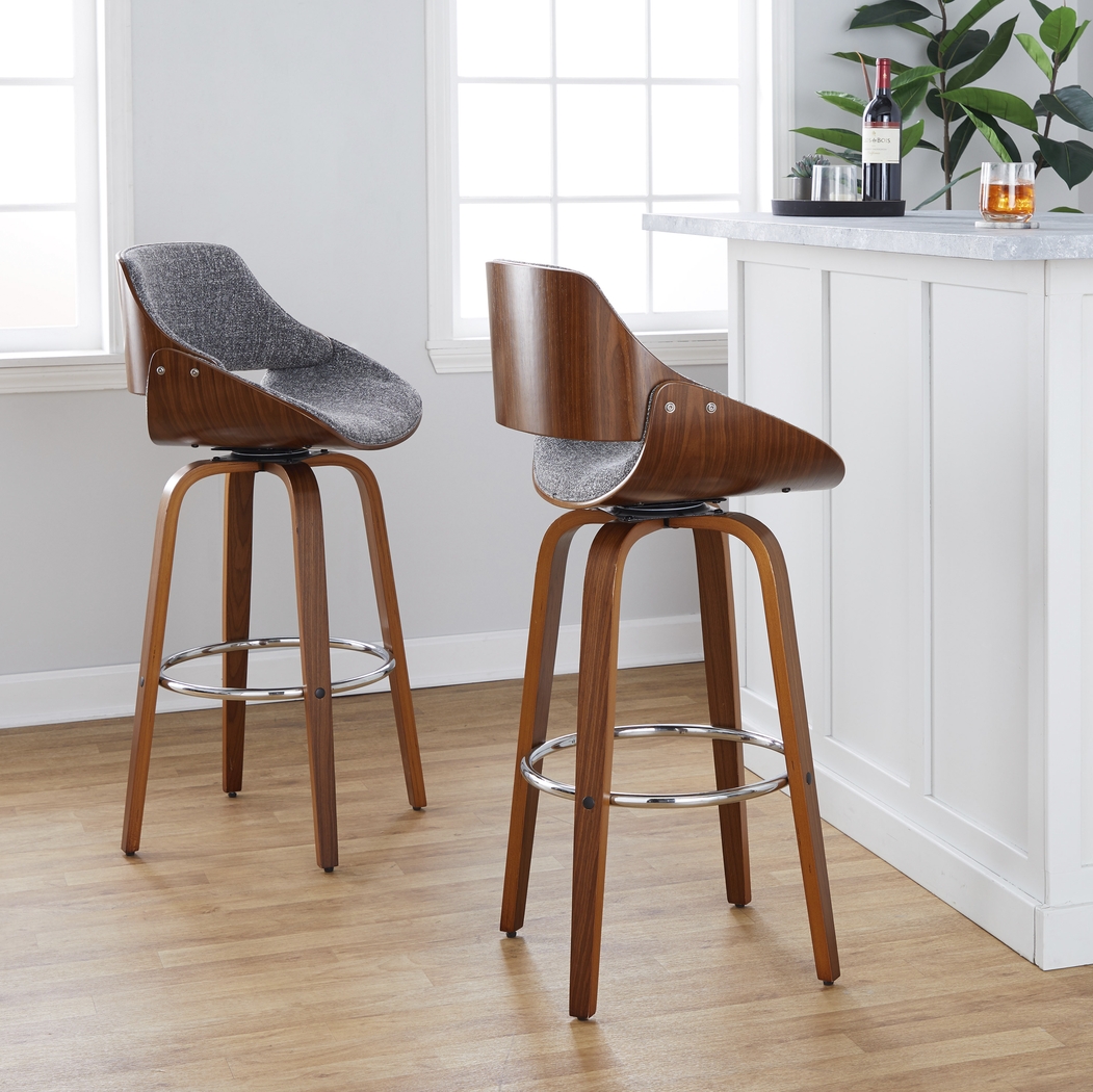 Torlina II Gray Swivel Barstool, Set of 2 - Thumbnail - Image 3