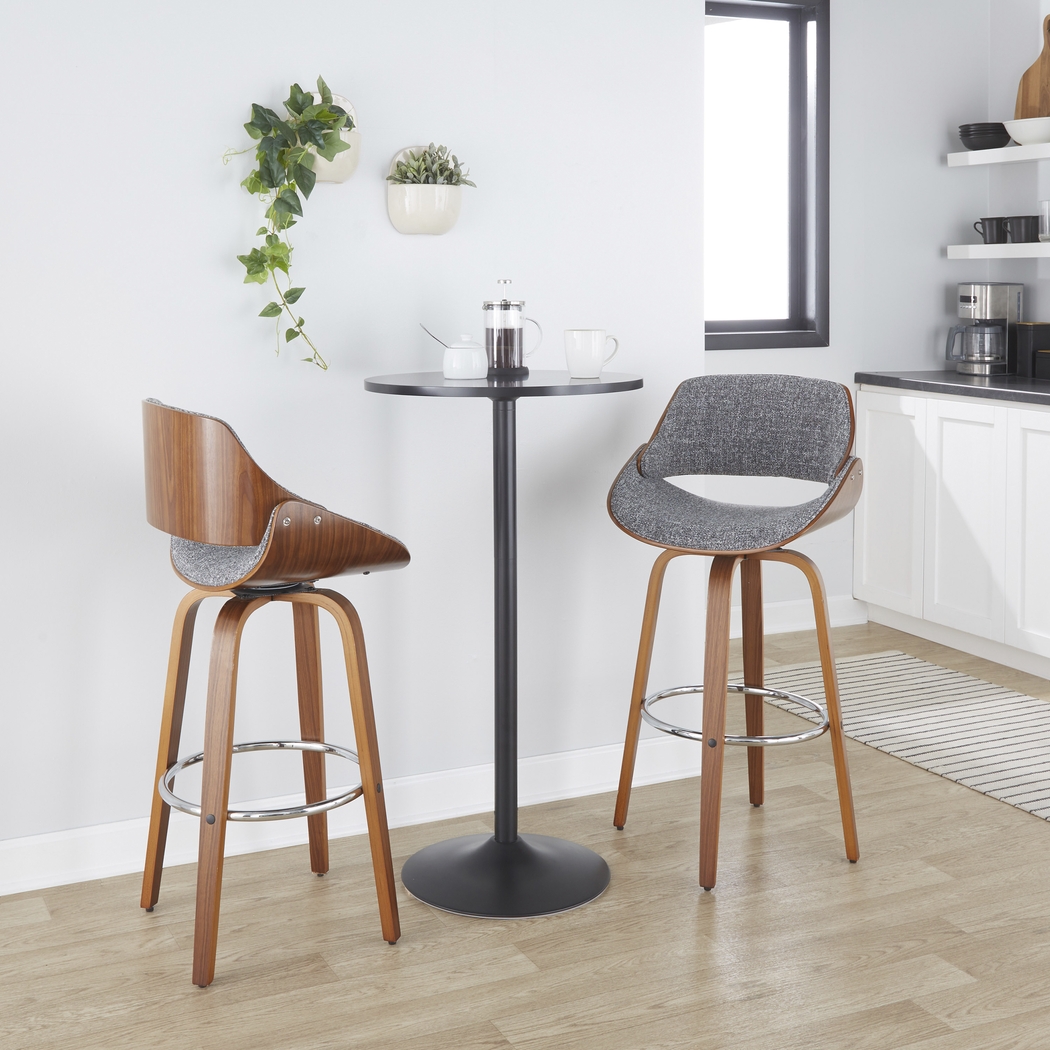 Torlina II Gray Swivel Barstool, Set of 2 - Thumbnail - Image 4