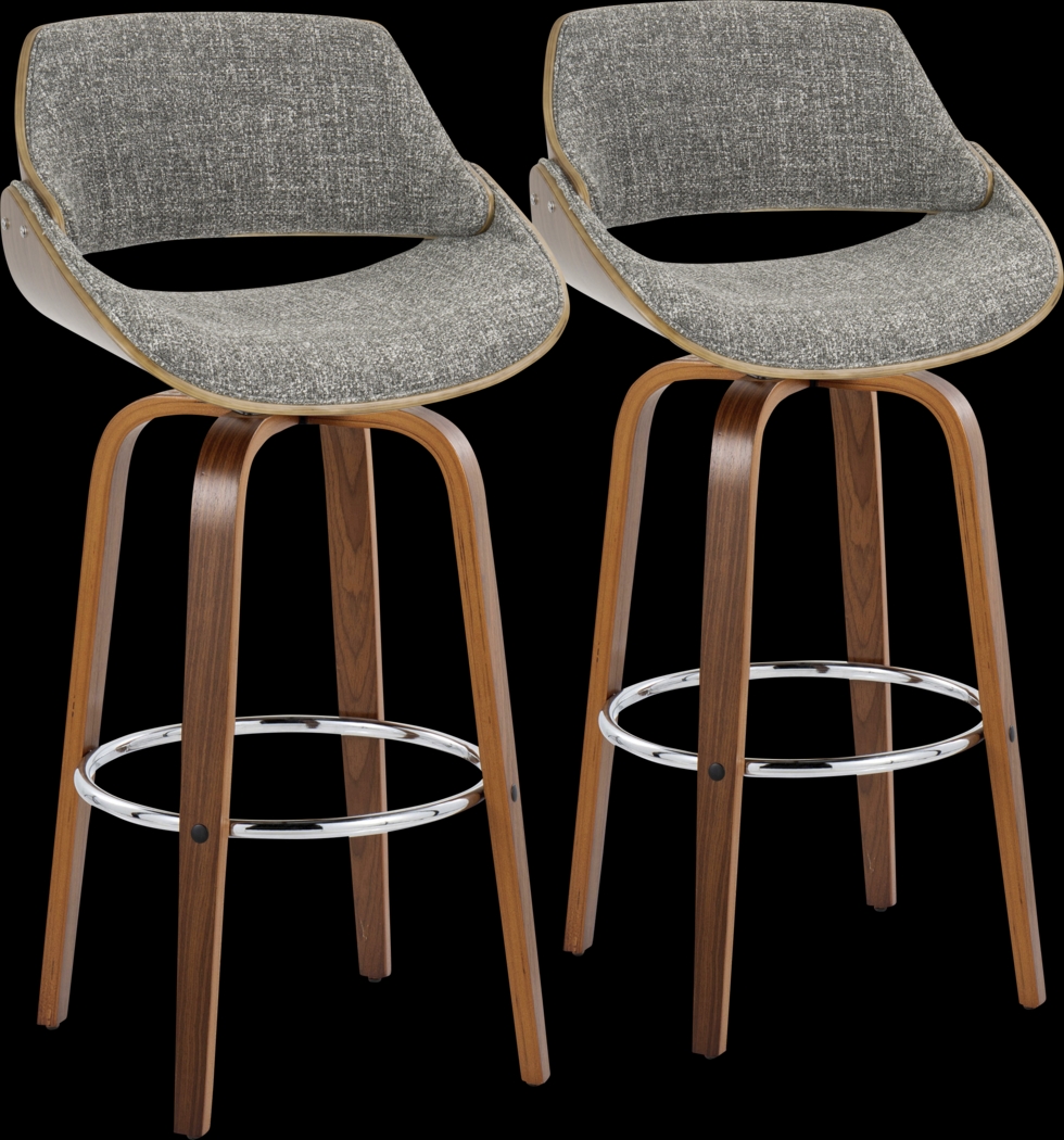 Torlina II Gray Swivel Barstool, Set of 2 - Thumbnail - Image 1