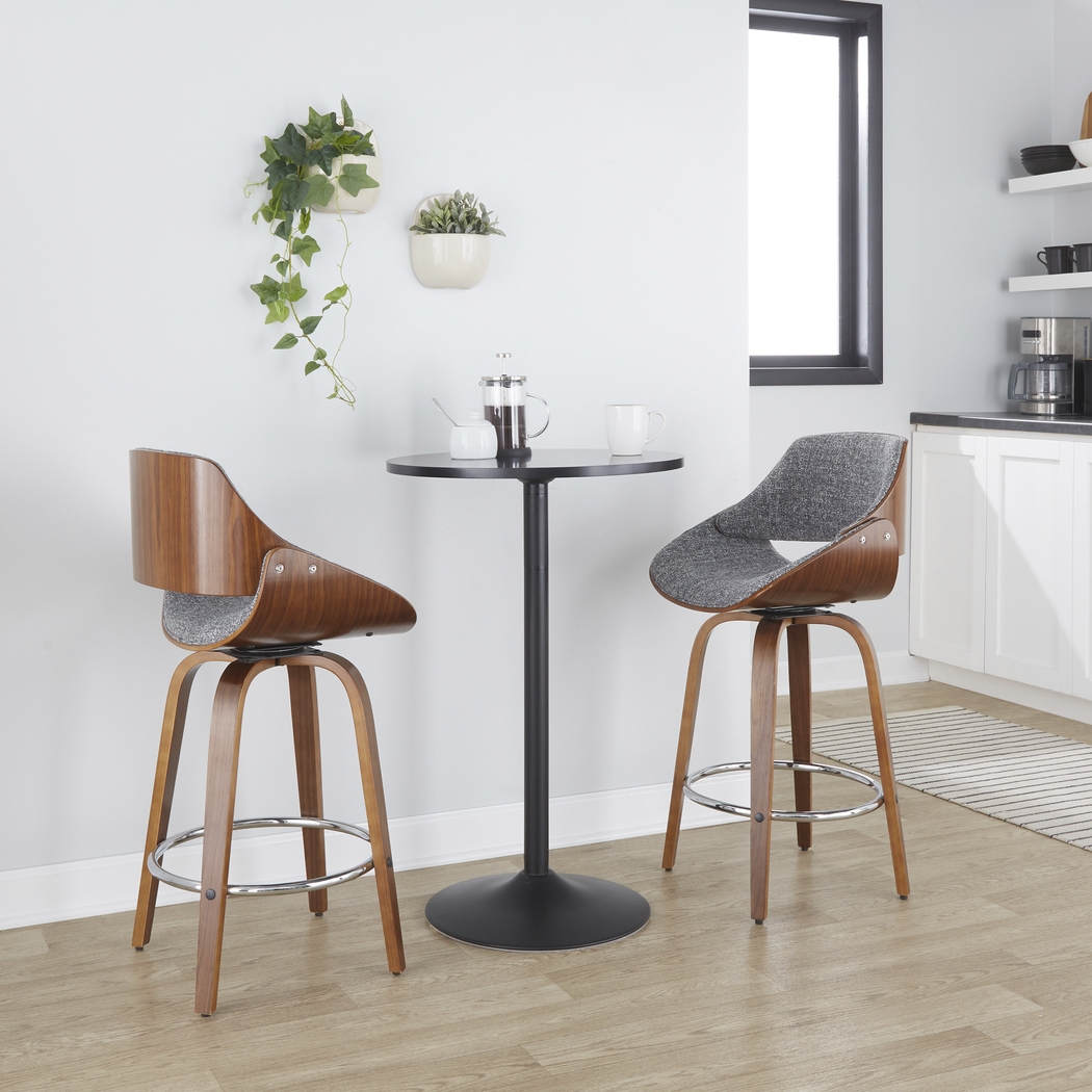 Torlina II Gray Swivel Counter Height Stool, Set of 2 - Thumbnail - Image 2