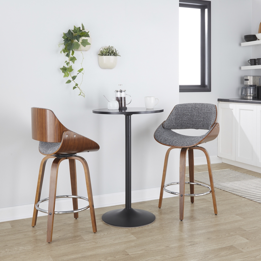 Torlina II Gray Swivel Counter Height Stool, Set of 2 - Thumbnail - Image 3