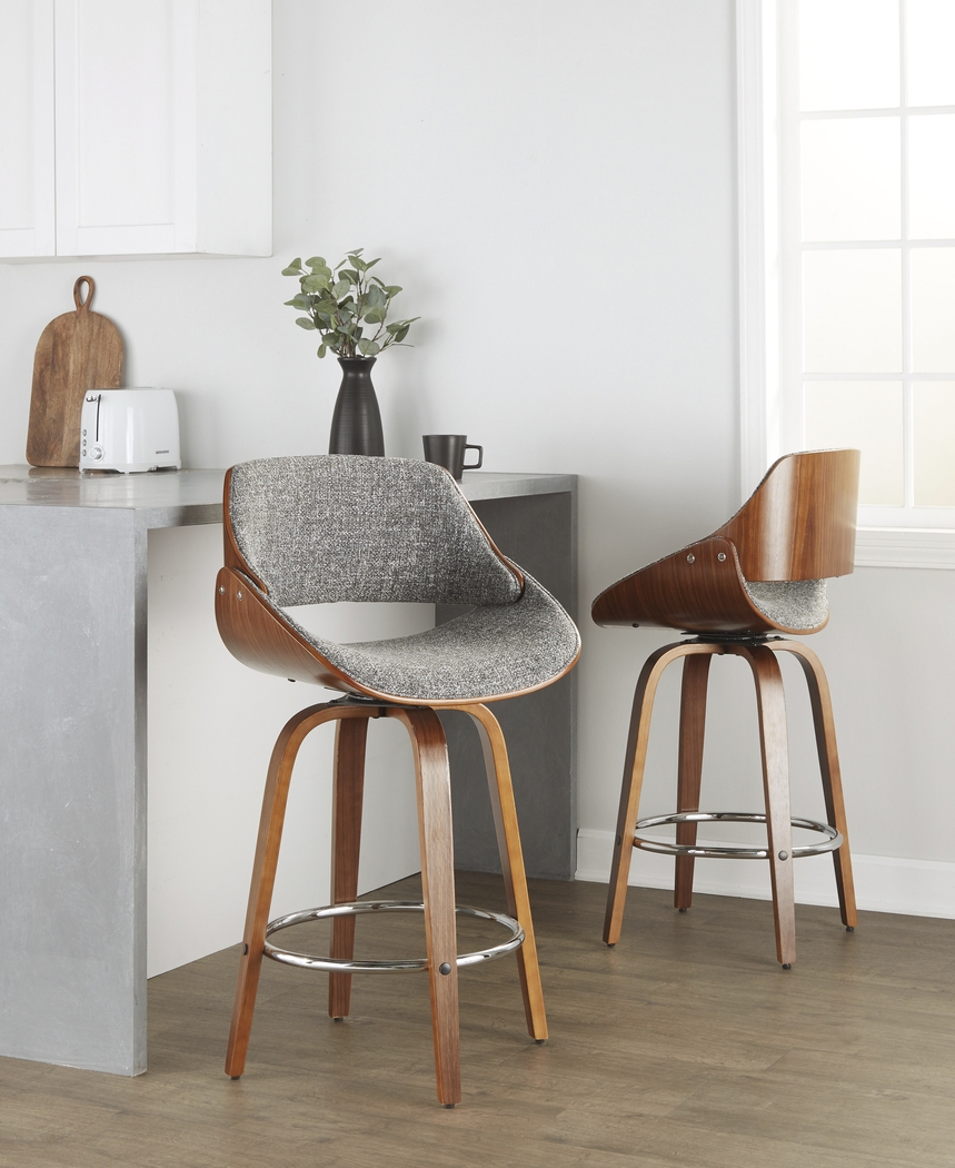 Torlina II Gray Swivel Counter Height Stool, Set of 2 - Thumbnail - Image 4