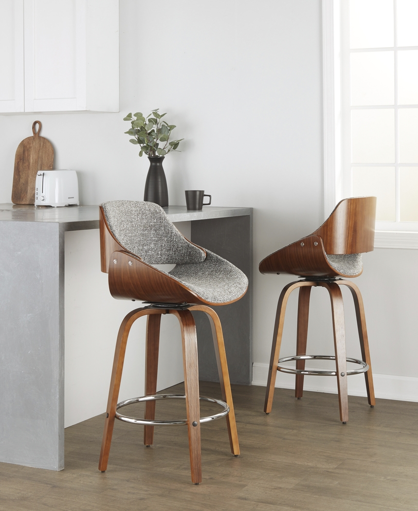 Torlina II Gray Swivel Counter Height Stool, Set of 2 - Thumbnail - Image 5