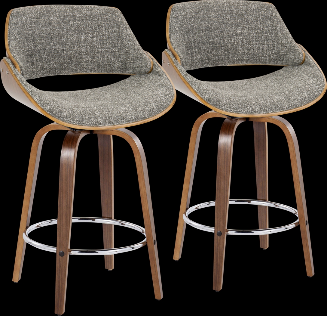 Torlina II Gray Swivel Counter Height Stool, Set of 2 - Thumbnail - Image 1