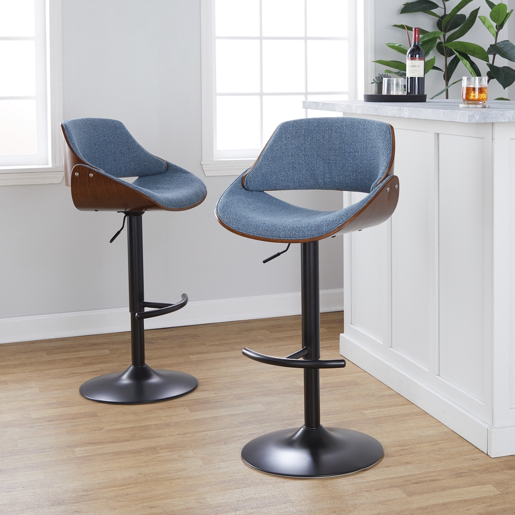 Torlina III Blue Adjustable Barstool, Set of 2 - Thumbnail - Image 2