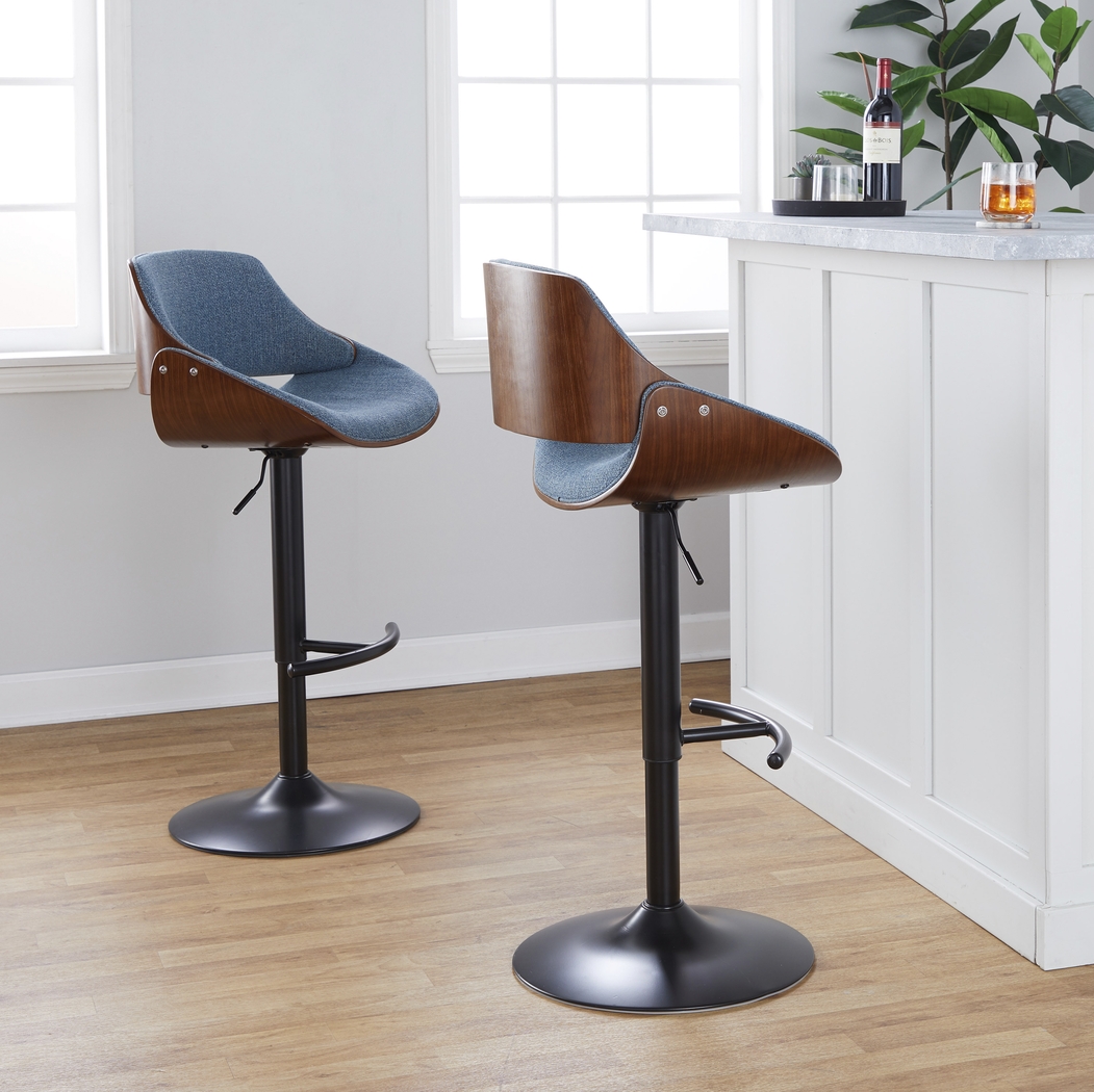 Torlina III Blue Adjustable Barstool, Set of 2 - Thumbnail - Image 3