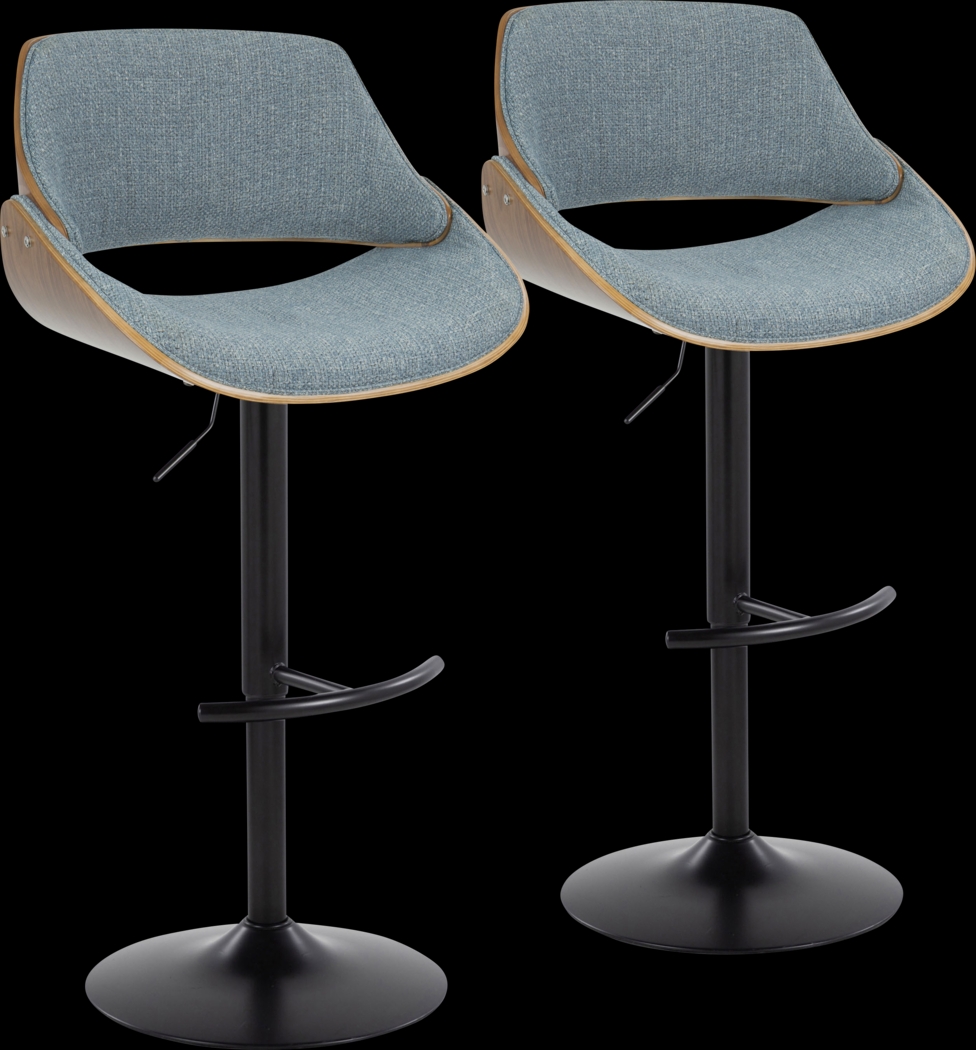 Torlina III Blue Adjustable Barstool, Set of 2 - Thumbnail - Image 1