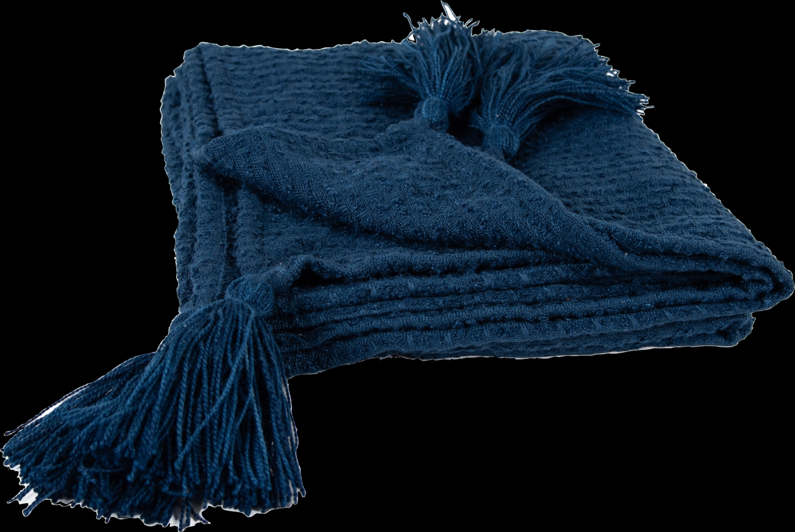 Tormi Navy Indoor/Outdoor Throw Blanket - Thumbnail - Image 1