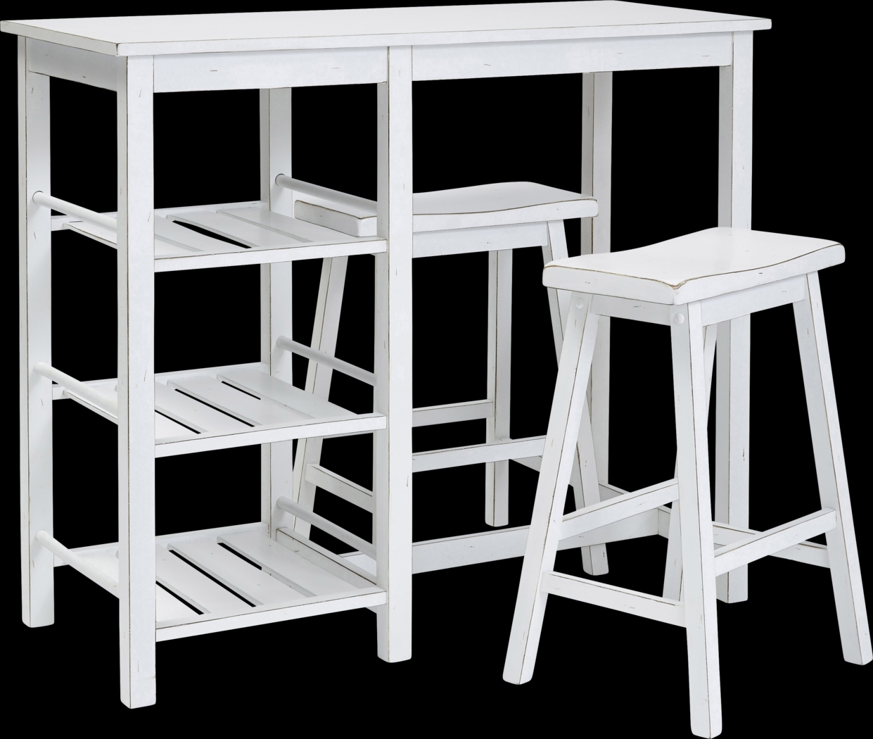 Torney White 3 Pc Counter Height Table Set - Thumbnail - Image 1