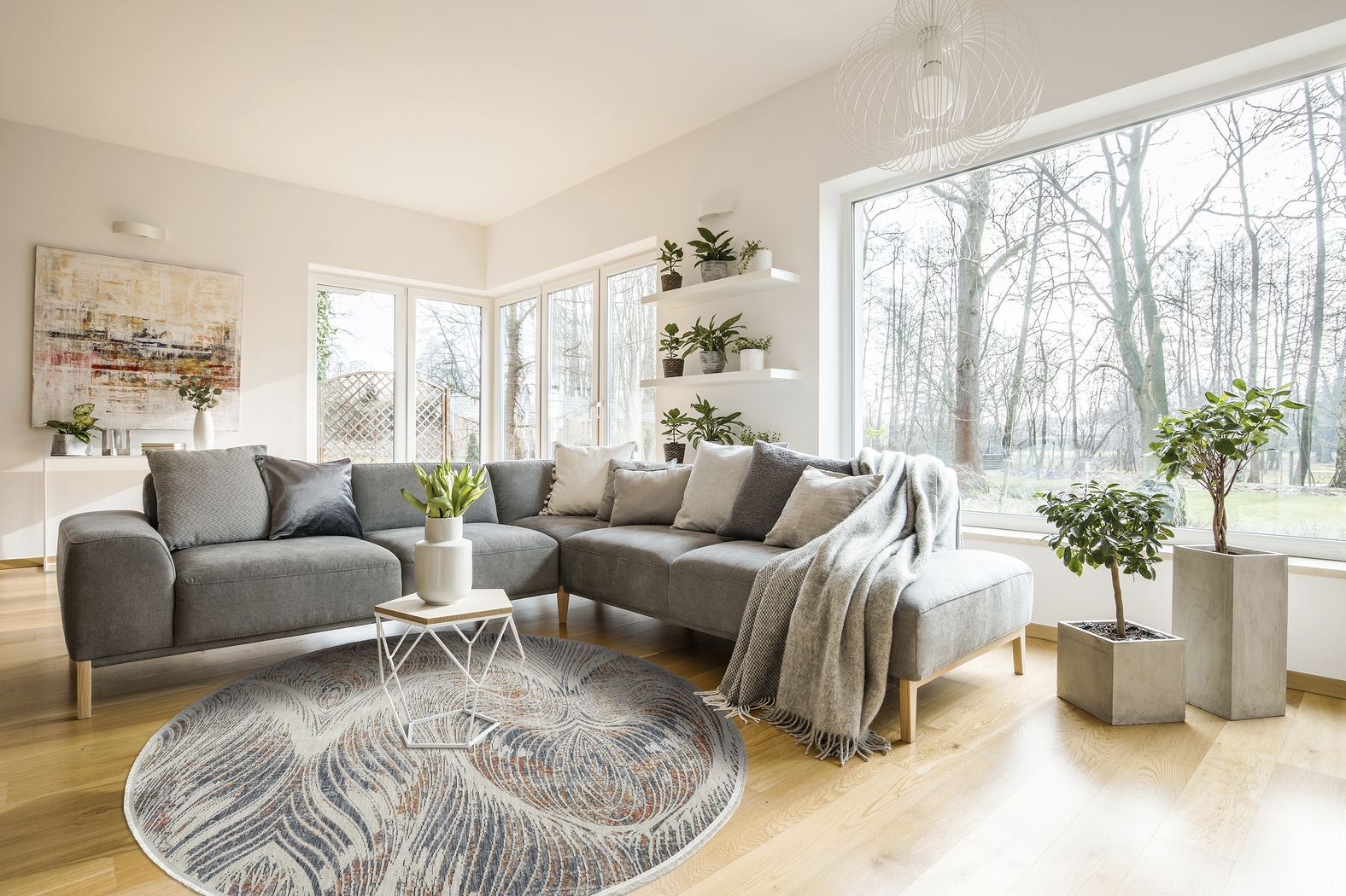 Torric Ivory 5'3 Round Rug - Thumbnail - Image 2