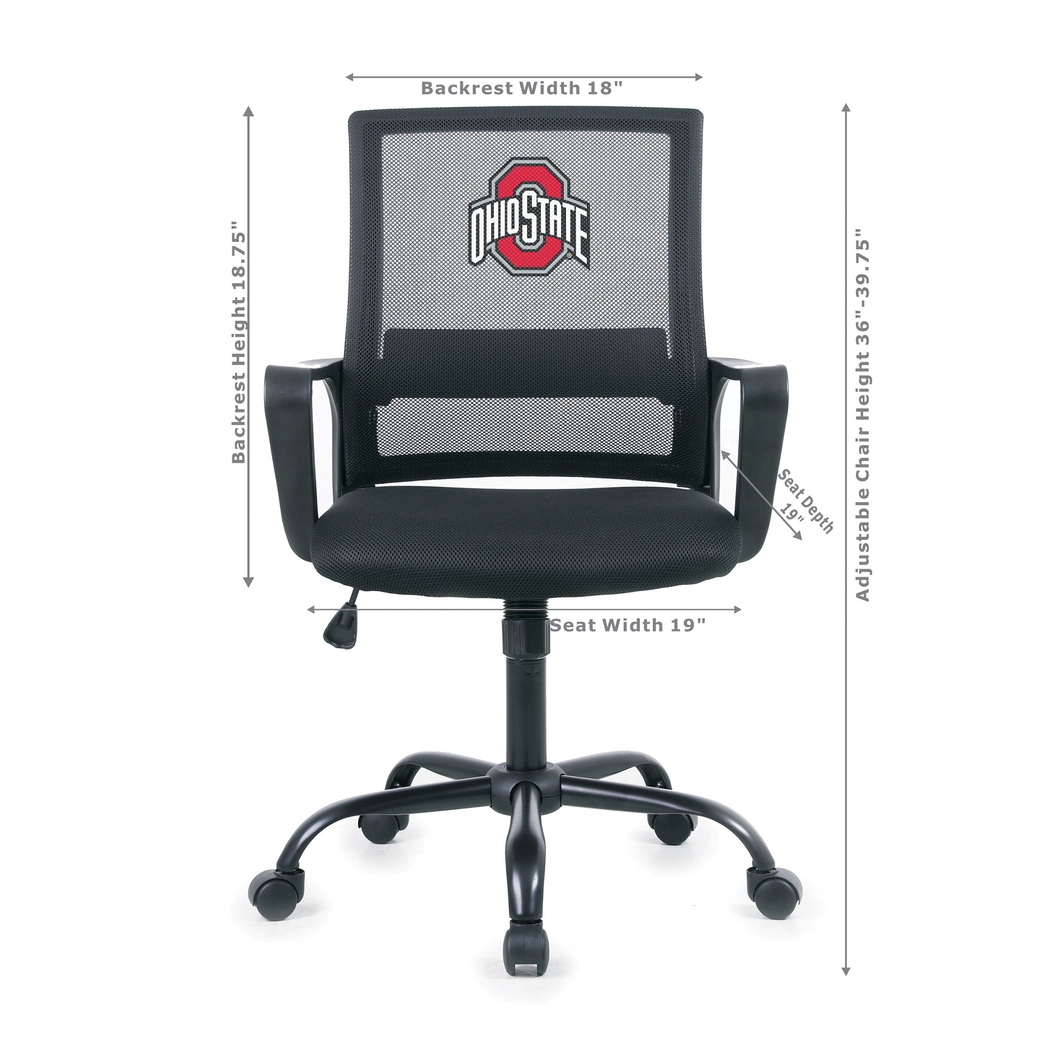 Tough Match NCAA Ohio State Black Desk Chair - Thumbnail - Image 2