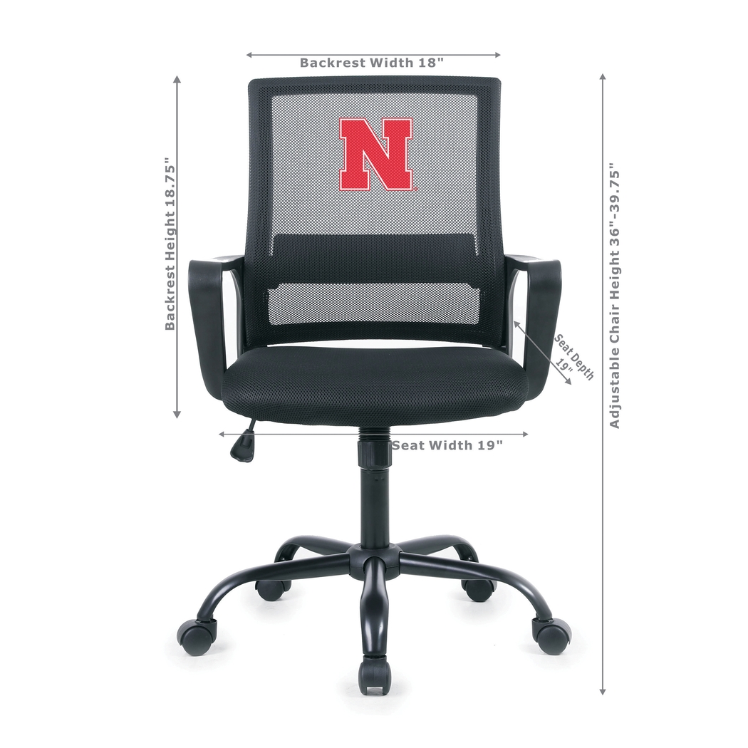 University of Nebraska Black Desk Chair - Thumbnail - Image 2