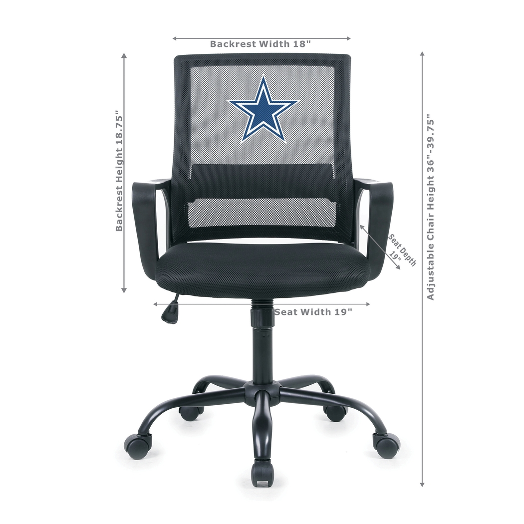 Tough Match NFL Dallas Cowboys Black Desk Chair - Thumbnail - Image 5