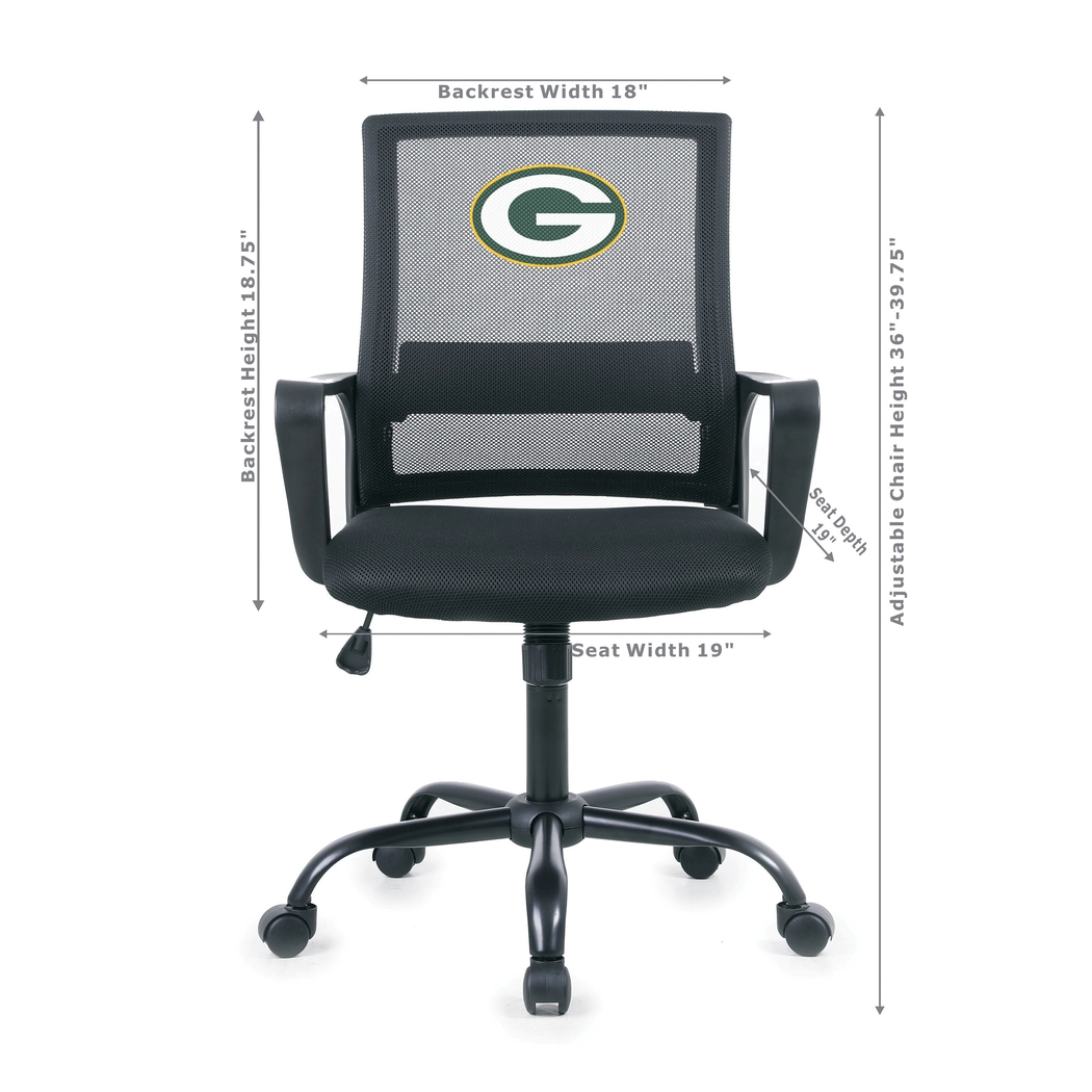 Green Bay Packers Black Desk Chair - Thumbnail - Image 5