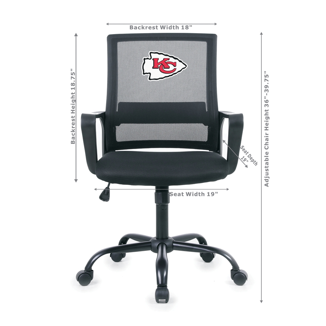 Tough Match NFL Kansas City Chiefs Black Desk Chair - Thumbnail - Image 5