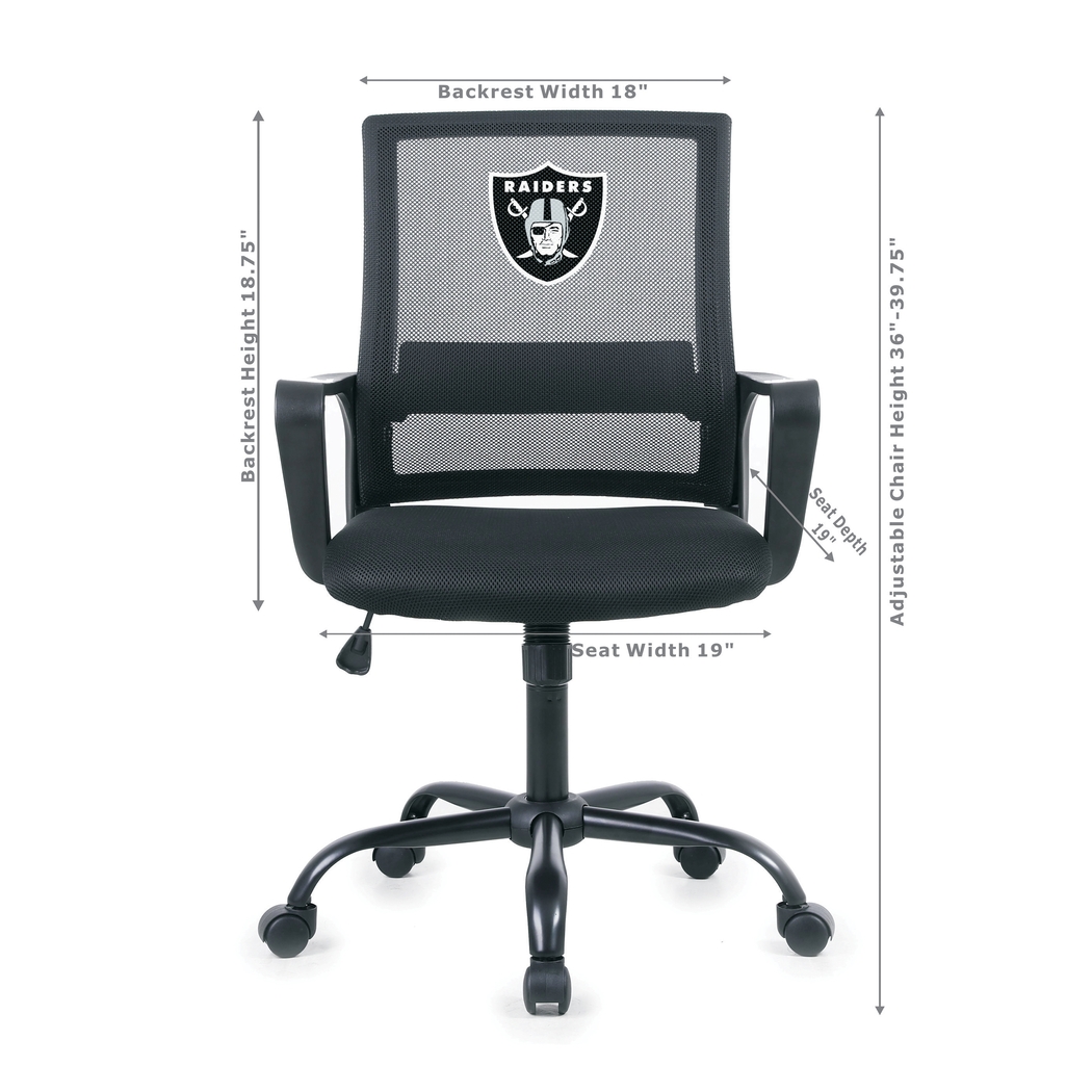 Tough Match NFL Las Vegas Raiders Black Desk Chair - Thumbnail - Image 5