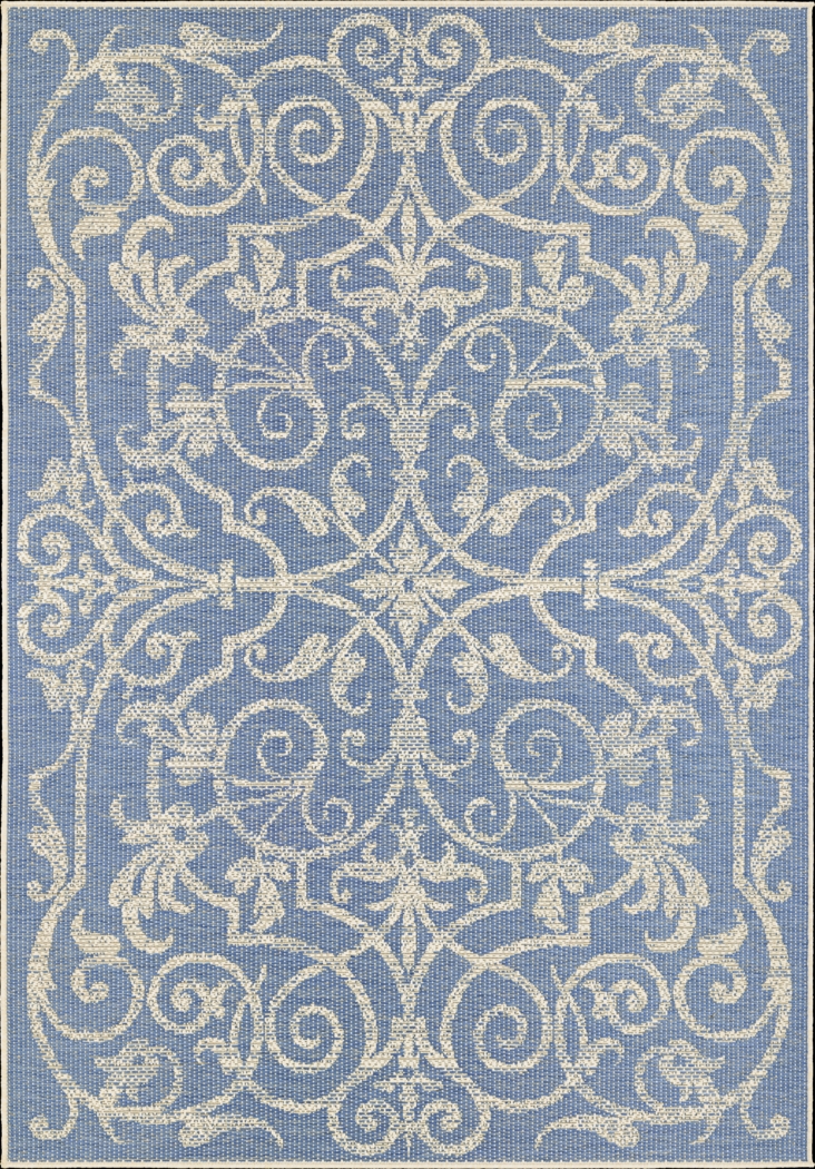 Toulon Blue 5'3 x 7'6 Indoor/Outdoor Rug - Thumbnail - Image 1