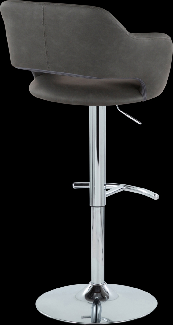 Toune Gray Adjustable Swivel Barstool, Set of 2 - Thumbnail - Image 8