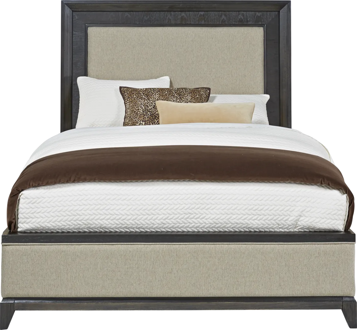 Townhouse Dark Brown 3 Pc Queen Upholstered Bed - Thumbnail - Image 1