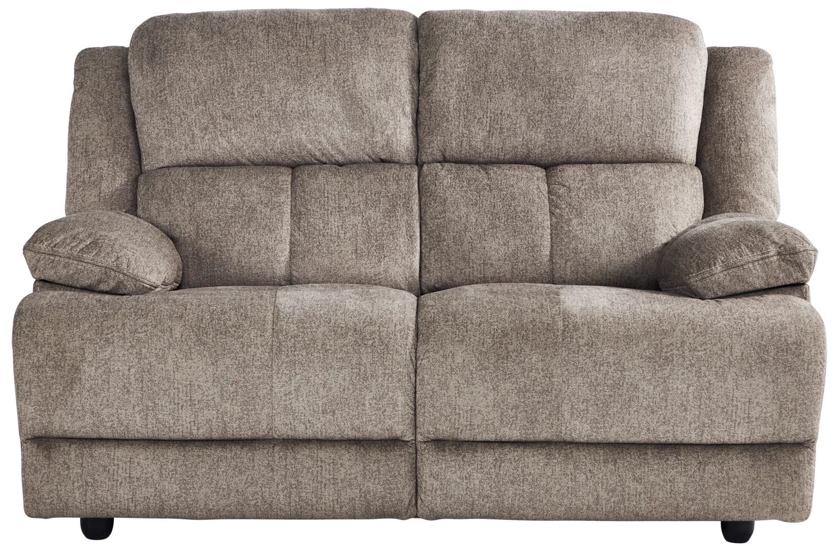 brown stationary loveseat