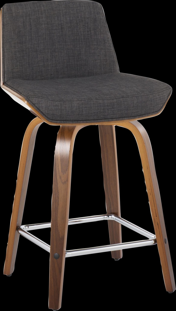 Towton I Charcoal Swivel Counter Height Stool, Set of 2 - Thumbnail - Image 7