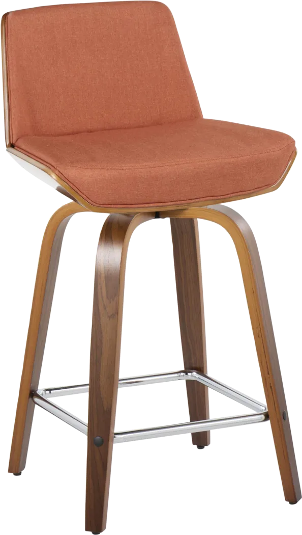 Towton I Orange Swivel Counter Height Stool, Set of 2 - Thumbnail - Image 6