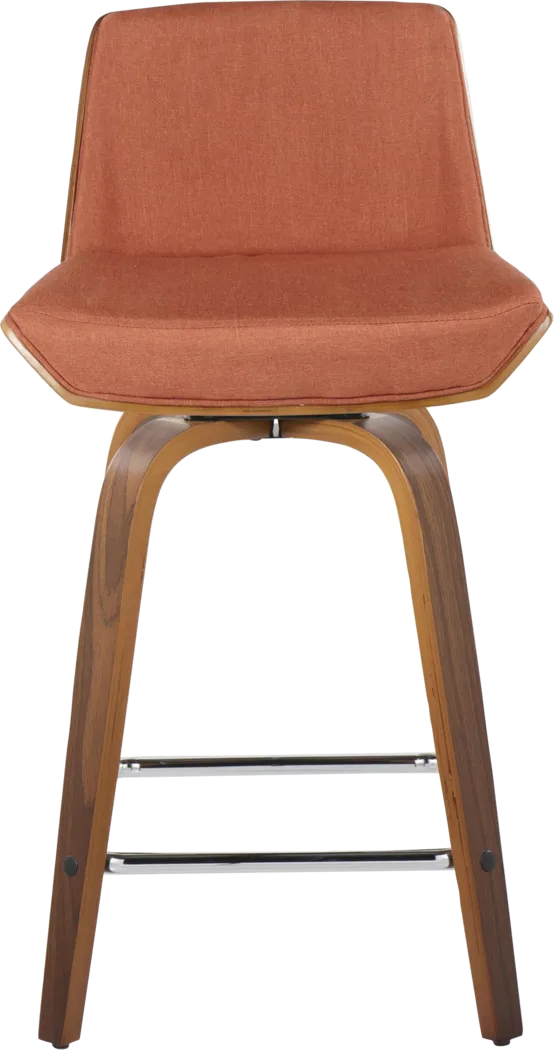 Towton I Orange Swivel Counter Height Stool, Set of 2 - Thumbnail - Image 8