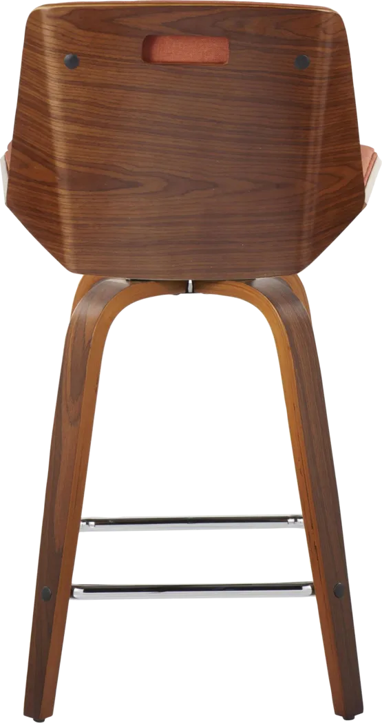 Towton I Orange Swivel Counter Height Stool, Set of 2 - Thumbnail - Image 9