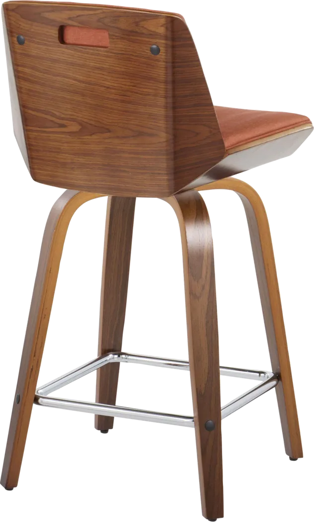 Towton I Orange Swivel Counter Height Stool, Set of 2 - Thumbnail - Image 10