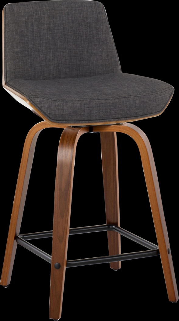 Towton II Charcoal Swivel Counter Height Stool, Set of 2 - Thumbnail - Image 6