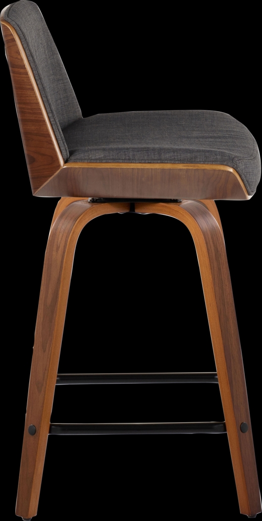 Towton II Charcoal Swivel Counter Height Stool, Set of 2 - Thumbnail - Image 7